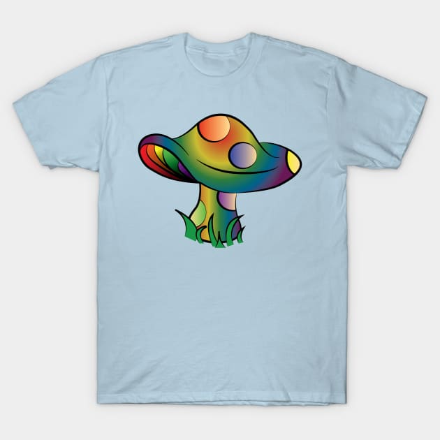 Rainbow Mushroom T-Shirt by slice_of_pizzo